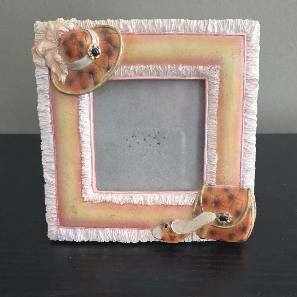 Charming Tan and Cream Picture Frame